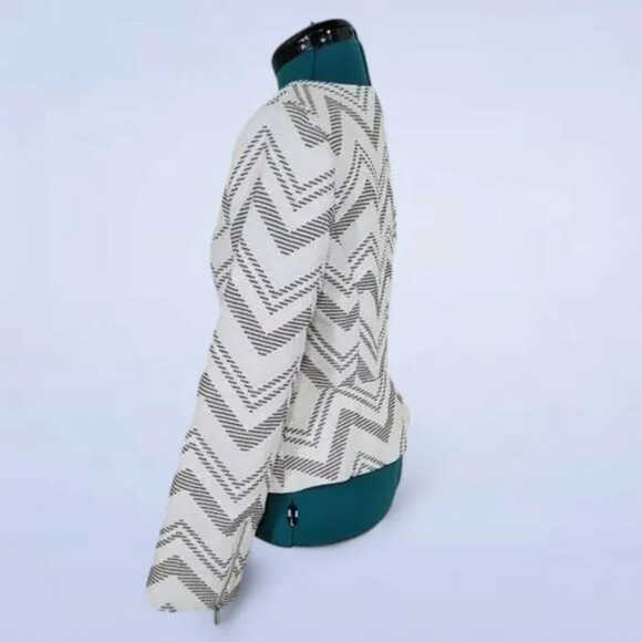 1. State Womens Cashew Chevron Zip Front Peplum Jacket - Size Medium - Picture 3 of 10